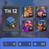 (LIFETIME WARANTTY) SEMI MAX - 4K GEMS - NICE DEAL - TH:12 - Lvl:165 - BK:57 - AQ:59 - GW:31 - SAFE STORE