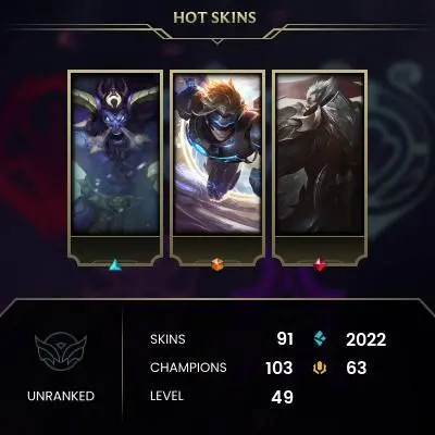EUW SERVER/91 SKIN/2012 HARROWING ALL OG ICONS/FULL ACCESS/CHANGEABLE MAIL