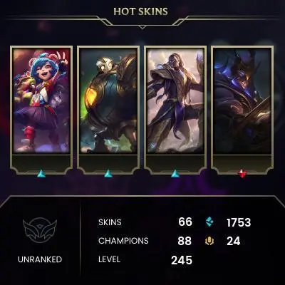 EUNE SERVER/66 SKIN/O.E:3165/FULL ACCESS/CHANGEABLE MAIL/UNVERIFIED MAIL/