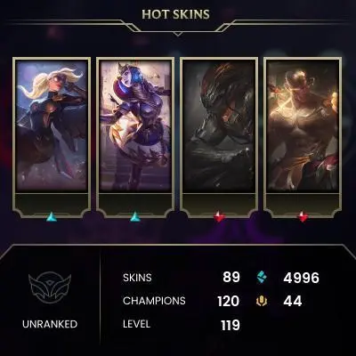 NA SERVER/89 SKIN/5K B.E/12 SKINSHARD/FULL ACCESS/GOLD ELO/