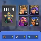 Clash of Clans SC ID-//Android&IOS-14TH/LVL95MAX YMX10G72/250428