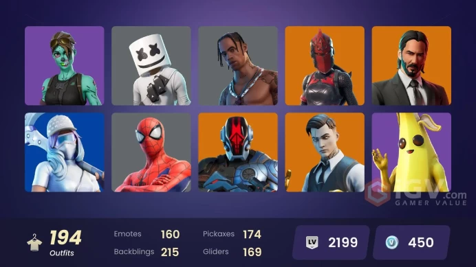 FA - [XBOX/SWITCH/PC] 194 skins | OG STW | Travis Scott | Fishstick (World Cup) | Gold Midas | Gold Brutus | John Wick | Spike | Cloud Striker