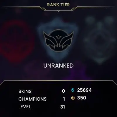  ME HAND-LEVELED LVL30 ( Ranked Ready +10 QP ) | Normal MMR | Unverified | 25694 BE | 350 Rp | Untouched-Loot | Check Description