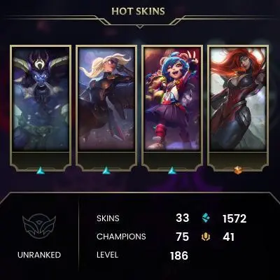 EUW/HANDMADE/33 SKIN/2013 RARE ICONS/UNRANKED FRESH MMR/FULL ACCESS/