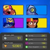 365 DAYS WARRANTY◆90 BRAWLERS◆52k TROPHIES◆247 SKINS◆MAX RANK [4]◆RANK 40 [23]◆37 HYPER◆15 MAX POWER◆12 LEG◆ BR353