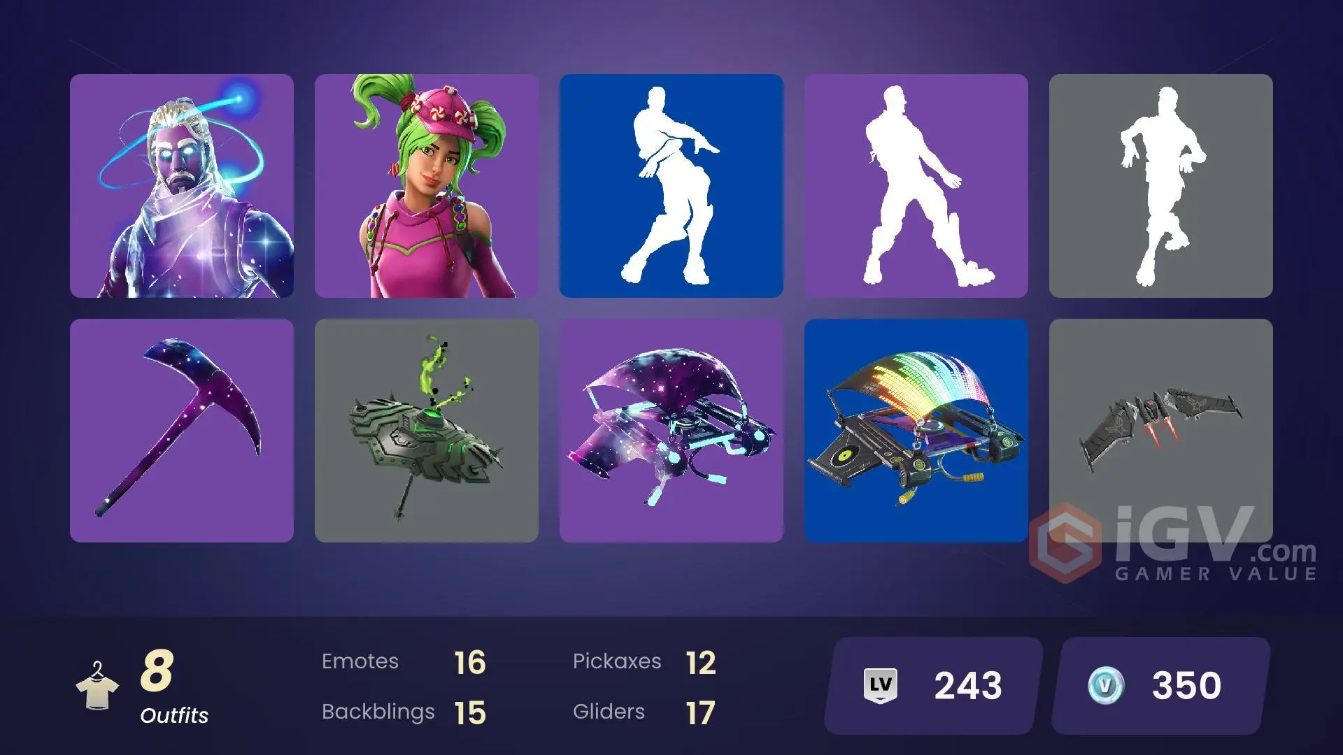 (PC/PSN) 350 VB) 8 SKINS / GALAXY / WINGMAN / CARBIDE / SANTA DOGG ...