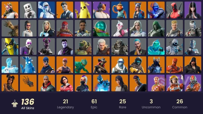 PC/XBOX |  136 skins | OG STW | Take The L | Gold Midas | Rogue Agent | Katalina | Rox