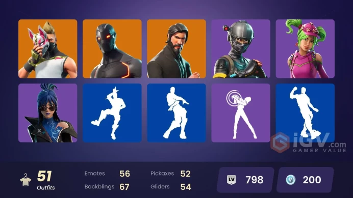 PC/XBOX |  51 skins | The Reaper | Elite Agent | Take The L | Drift | Peter Griffin | Omega