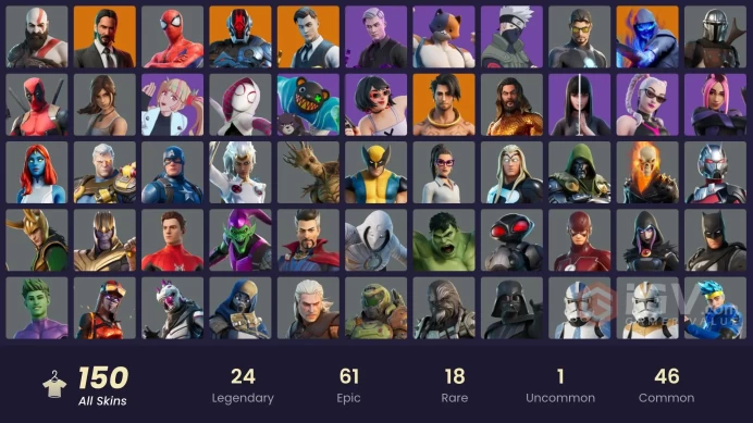 PC | 150 skins | OG STW | Gold Midas | Gold Brutus | Gold Kratos | Gold Meowscles