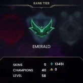 [Season 15 - SPLITE 1] EUW/EMERALD II 49LP / 5 SKİN / 40 CHAMPİONS/ 13K B.E / FULL ACCESS / LIFE TIME WARRANTY / HANDMADE/