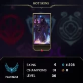 [S15 - SPLITE 2] EUW/PLATİNUM I 72LP 71WR / 4 SKİN / 31 CHAMPİONS/DİAMOND MMR / FULL ACCESS / LIFE TIME WARRANTY / HANDMADE/