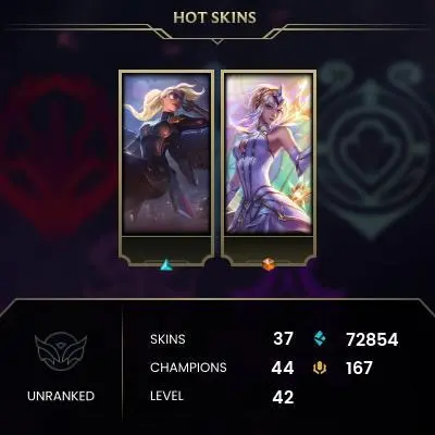 EUW/37 SKIN/72.000 B.E/HANDMADE/UNRANKED/FULL ACCESS/