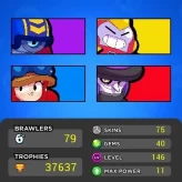 Brawl stars/37k cup/75 skin/77 Brawlers/40 gem/R2/Breaking bad