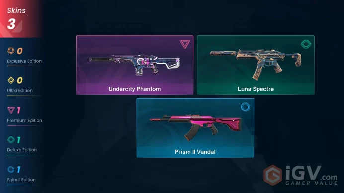 [EU\TURKEY] - SKINS 3 - Undercity Phantom - Luna Spectre - Prism II Vandal - FULL ACCESS - INSTANT DELIVERY