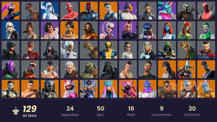 FA - [PSN/XBOX/PC] 129 skins | Travis Scott | Astro Jack | Gold Midas | Gold Brutus | Gold Meowscles | Ryu | FNCS 3:1 Champion | The Ageless