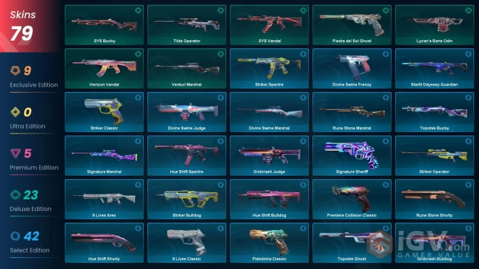 [EU] Email | 79 Skins | Champions 2022 Bundle | Kuronami no Yaiba | Champions 2024 Phantom | Sentinels of Light Operator | 35k VP Spent