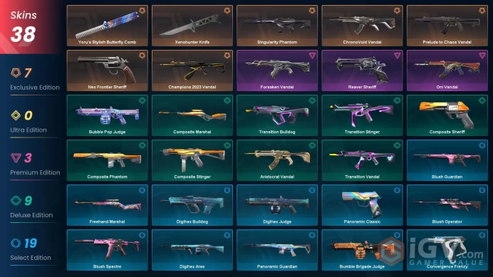 [EU] Email | 25k VP Spent | 38 Skins | Champions 2023 Vandal | Xenohunter Knife | Neo Frontier Sheriff | Singularity Phantom