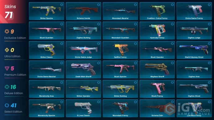 [ASIA] Email | 25k VP Spent | 71 Skins | Neo Frontier Bundle | 4 Knives | RGX 11z Pro Vandal | Reaver Sheriff | Oni / Forsaken / Origin