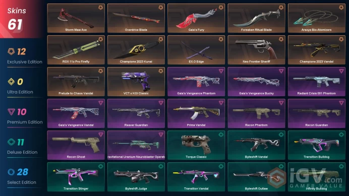 EU | 61 Skins+55000VP+ Gold 1+ 8 Messer + 22 Bezahlt | RGX 11z Pro ...