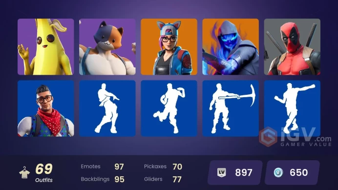 PC/XBOX/PSN 69 Skins  | World Warrior(OG) | 650 VB | Warpaint(OG STW)| Rose Team Leader | Prodigy|  Deadpool | A.I.M. | Midas Rex|  FULL ACCESS