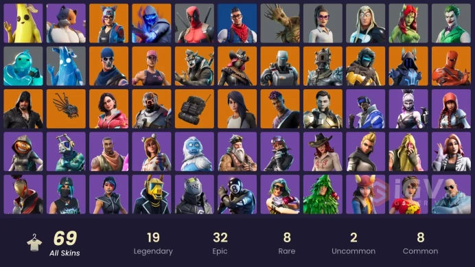 PC/XBOX/PSN 69 Skins  | World Warrior(OG) | 650 VB | Warpaint(OG STW)| Rose Team Leader | Prodigy|  Deadpool | A.I.M. | Midas Rex|  FULL ACCESS