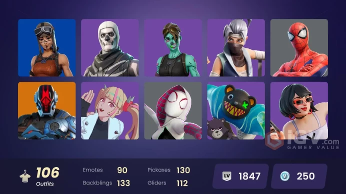 [PC/XBOX/NINTENDO]      106 skins | Aura | Ghoul Trooper | Star Wand | Eren Jaeger | Ice Breaker | Renegade Raider | Fixer Laizani13       DU345