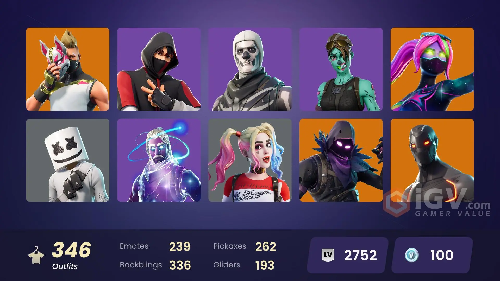 COMPTE FTN RARE +450 Skins [ Ghoul Rose , Skull Troper Purple , Travis Scott , EUR 1.800,00 - FR