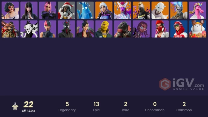  [PC/PSN/XBOX/NINTENDO]  22 skins | Torin (Sideways Warrior) | Renzo the Destroyer | Driftwalker | Snap | The Cube Queen | Polar Peely   LT140  
