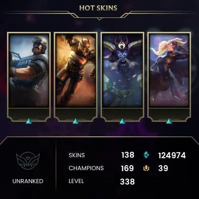 EUW RARE SKINS | Spirit Blossom Aphelios | Riot Kayle | Dark Cosmic Jhin | 338 LVL | 135 SKINS | 169 CHAMPIONS