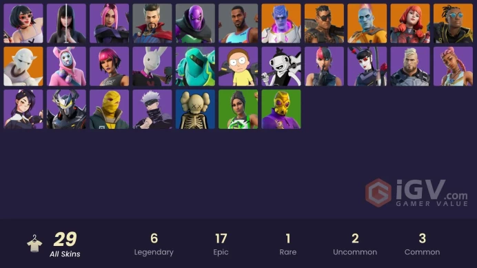 [PC/PSN/XBOX] 29 skins | Victor Elite | Major Glory | Snap | Joey | The Imagined | Malik | Kymera | The Origin |Doctor Strange| Prowler | 500 VB