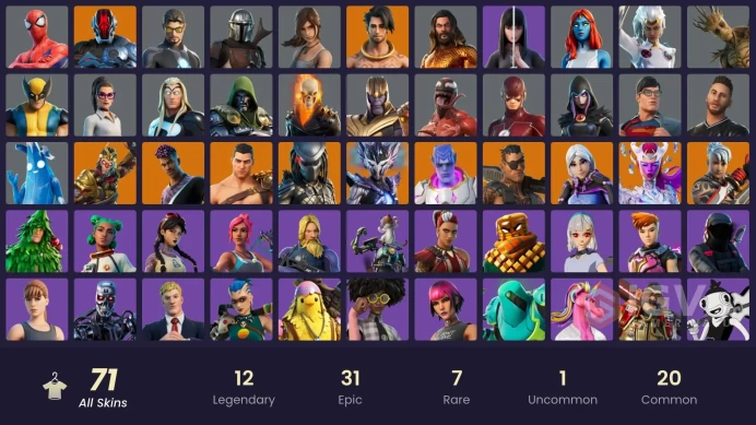 [PC/PSN/XBOX] 71 skins | Jules | Lara Croft | Tony Stark | Mystique | Mandalorian | T-800 | Thanos | Sarah Connor |  600 VB ZAK372