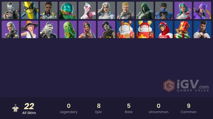 [PC/PSN/XBOX/NINTENDO] 22 skins | Katalina | Classic Peelverine | Black Panther (Shuri) | Captain Jones | 1050 VB  ZAK441   
