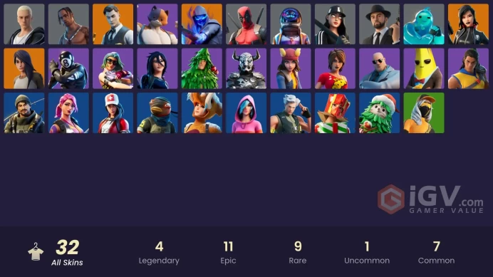 [PC/PSN/XBOX] 32 skins | Travis Scott | Astro Jack | Gold Midas | Gold Meowscles | Gold Brutus | Sorana | Gear Specialist Maya | Fusion 