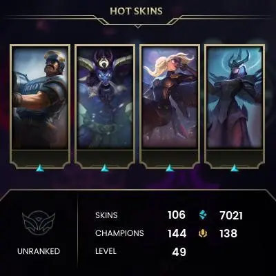 EUW | 106 Skins | 144 Champions | Judgment Kayle, Riot Kayle  49lvl / ZAK671