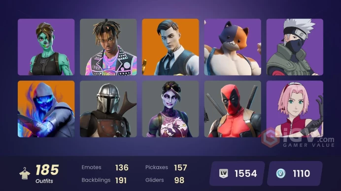 [PC/PSN] 185 skins | Gold Midas | Modena Icon(OG) | Eternal Knight | Backlash | Joey | Gear Specialist Maya | The Origin| Fusion | 1110 VB