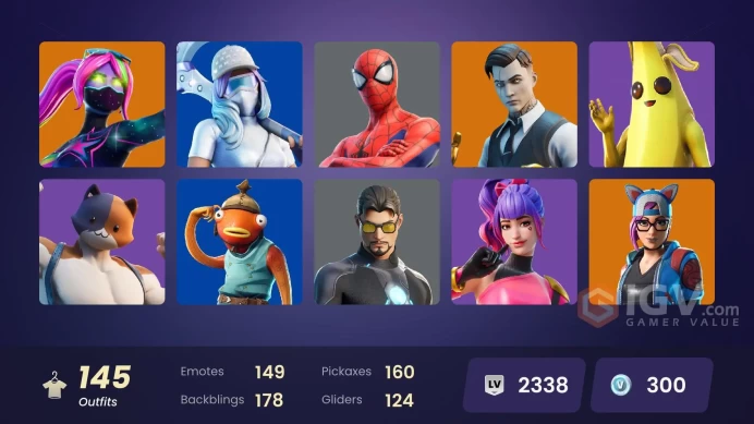 [PC-XBOX-PSN]-145 SKIN-23.000 VB SPEND-Breakpoint-Midas-Brutus-Sanctum-Spider-Man-Orochimaru-Fishstick-FULL ACCESS