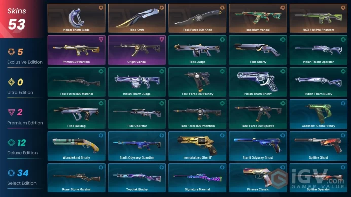 LATAM | 53 Skins | 3 KNIFE | 2 VANDAL | 2 PHANTOM | Ranked Ready | you can change email | HandMade
