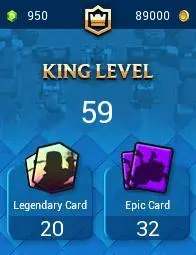 Clash royale level 59/change name 1000 gem/87  max /price good 