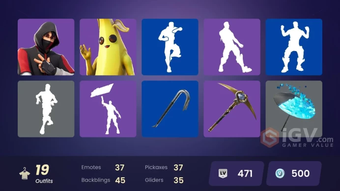[PC/XBOX] 19 Skins | Ikonik | Apple of Discord | Glitter | Gorn | Freebooter | Roxy | Sobaken | Kenji | Donna Drive | Gorgon | 100 VB