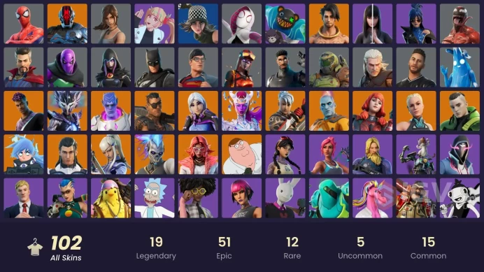 [PC/PSN/XBOX] 102 Skins | Shooting Starstaff | Dazzle Daggers | Slammin' Bass | Shadow Vox | Vibrant Vibin' | Showboat | Verve |
