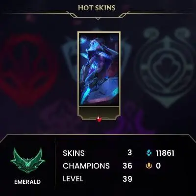 [EUW]NEW SPLIT Emerald 4 Account Level 40› 37 CHAMPION ›INSANE LOOT ›3 SKINS›Full Access › 24/7 Live Support #handmade