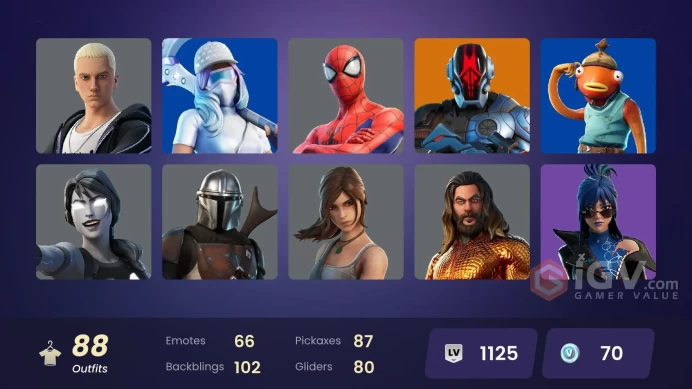 [PC:XBOX] 70 VB) 88 SKINS: MASTER CHIEF / LARA CROFT / GERALT OF RIVIA / DIAMOND DIVA / OMEGAROK / THE IMAGINED / PETER GRIFFIN