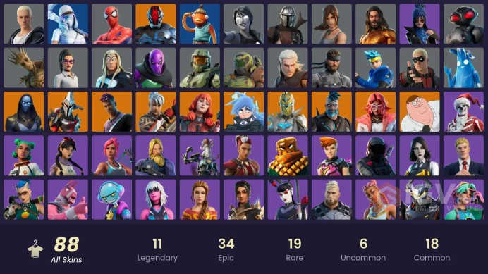 [PC:XBOX] 70 VB) 88 SKINS: MASTER CHIEF / LARA CROFT / GERALT OF RIVIA / DIAMOND DIVA / OMEGAROK / THE IMAGINED / PETER GRIFFIN