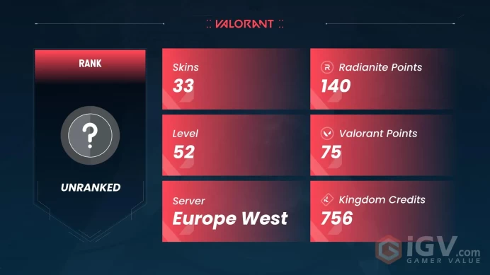 EU | 33 skins | Prosperity | Origin Vandal | Oni Phantom | Gravitational Uranium Neuroblaster Spectre | Velocity Karambit | FULL ACCESS