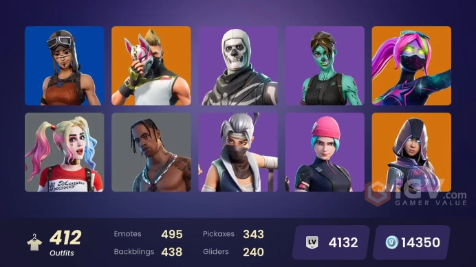 FA 412 skins | Wildcat | Travis Scott | Psycho Bandit | Merry Mint Axe | Leviathan Axe | Dark Vertex | Glow | Renegade Raider | 