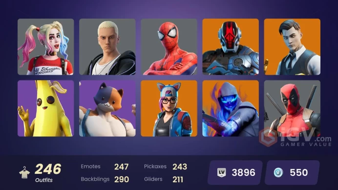 [PC/PSN/XBOX] 246 skins | Gold Brutus | Gold Midas | Lina Scorch | Carbon Commando | Championship Aura | Blue Striker | Katalina | 550 VB