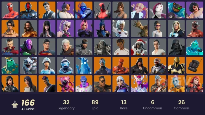[PC/PSN/XBOX] 166 skins | Take The L | Gold Midas | Rogue Agent | Torin | Optimus Prime | Gear Specialist Maya | Hades | Peter Griffin | 1050 VB
