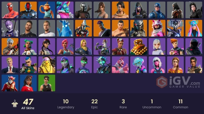 (PC/PSN/XBOX) 100 VB) 47 SKINS / SPIRE ASSASSIN / ETERNAL KNIGHT / FADE / PREDATOR / THE FOUNDATION / VI / RONIN / ALLI / MENACE / RAZ /