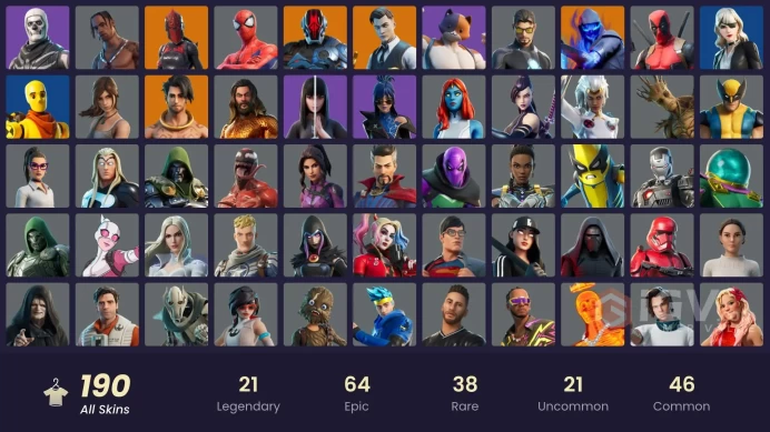 Full Acces 190 skins | Travis Scott | Gold Midas | Gold TNTina | Gold Meowscles | Gold Skye | Gold Brutus | The Champion | Fixer | 730 VB