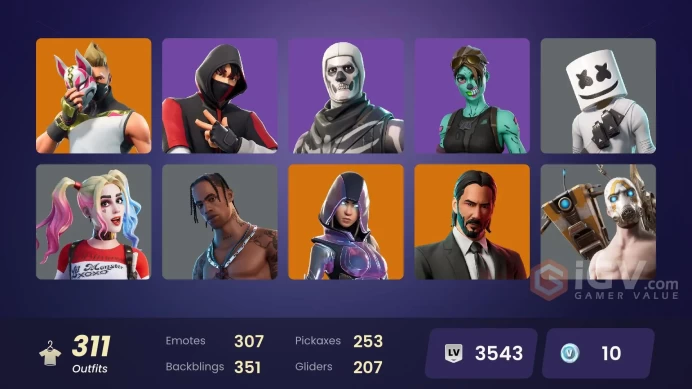 [PCXBOX] 311 skins | IKONIK | Travis Scott | Psycho Bandit | Merry Mint Axe | Glow | OG STW | Astro Jack | OG Paradigma | Gold TNTina | 710 VB